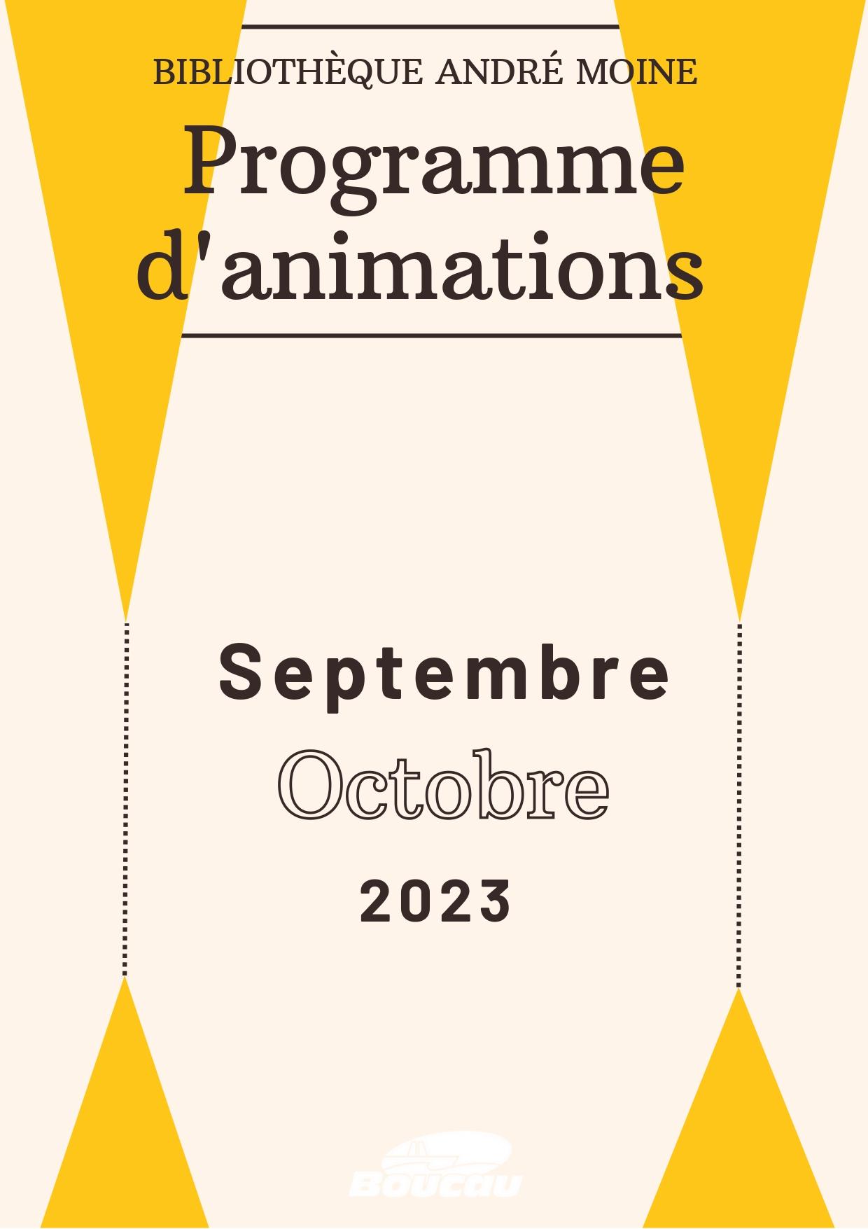 Programme de la bibliothèque septembre octobre 2023 Mairie de Boucau