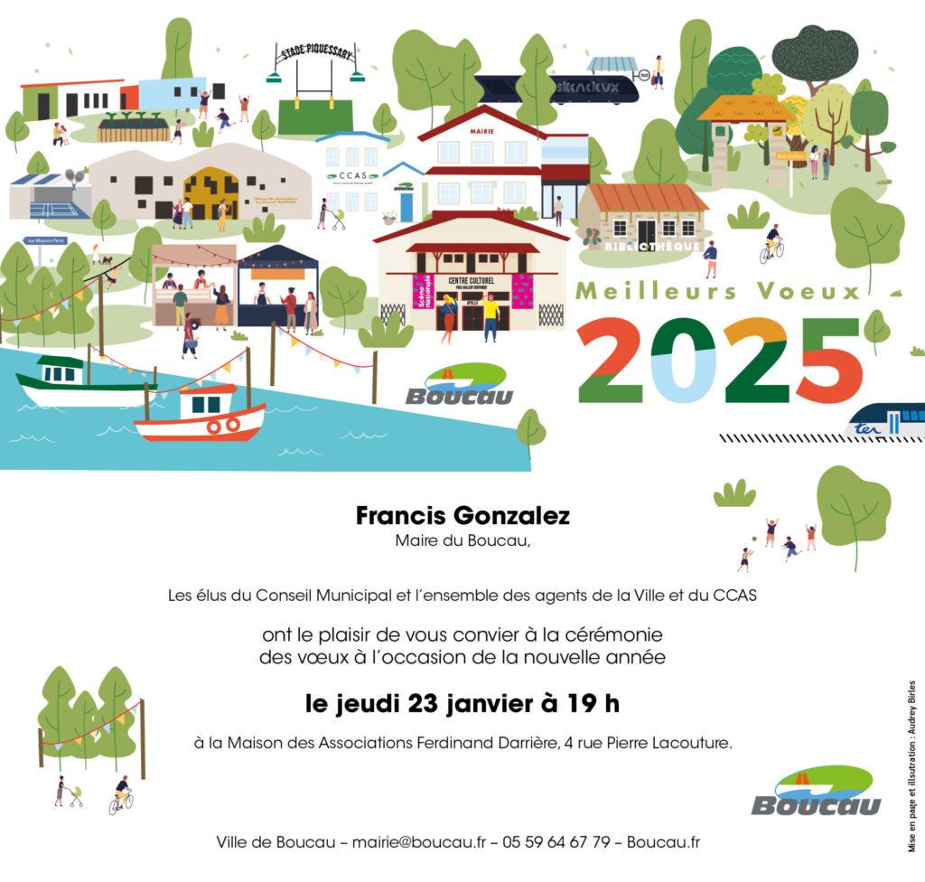 Vœux du maire 2025 Invitation à la population Mairie de Boucau