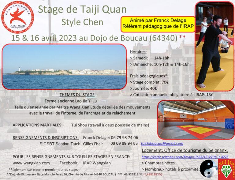 SICSBT SECTION TAICHI : STAGES DE TAIJI QUAN