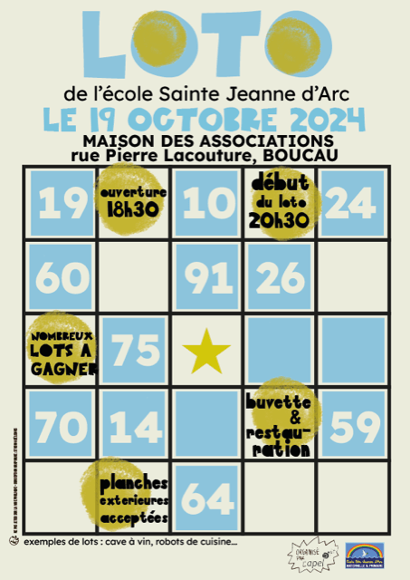 LOTO DE L’ APEL SAINTE JEANNE D’ARC